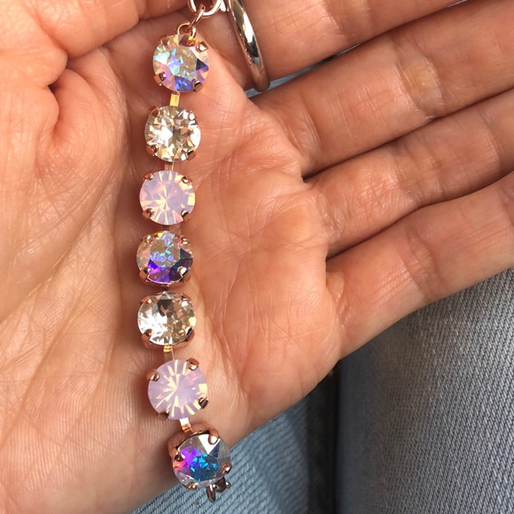 Aurora Borealis, Classic Crystal + Pink Opal Bracelet - Picture 4 of 15